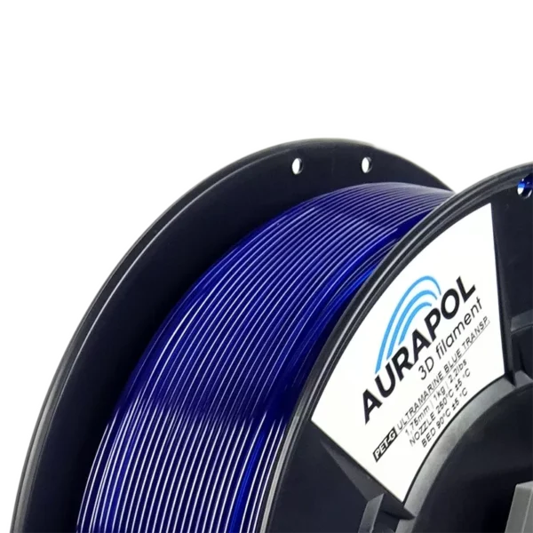 Aurapol Filament PET-G Transparent Ultramarine Niebieski - obrazek 2