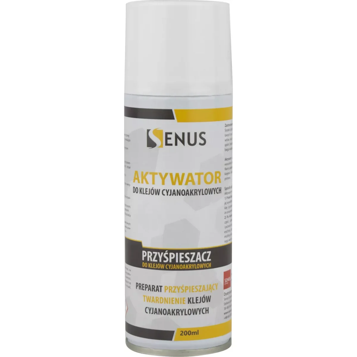 Spray aktywujący Senus do klejów cyjanoakrylowych – szybkie utwardzanie, opakowanie 200 ml