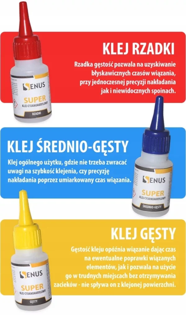 Senus Klej Cyjanoakrylowy Średni 20g - obrazek 2