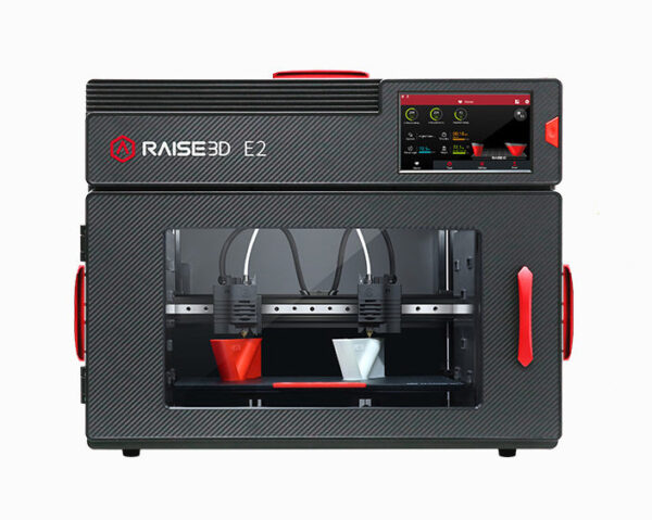 Drukarka 3D Raise3D E2 z systemem IDEX, zamkniętą obudową i ekranem dotykowym