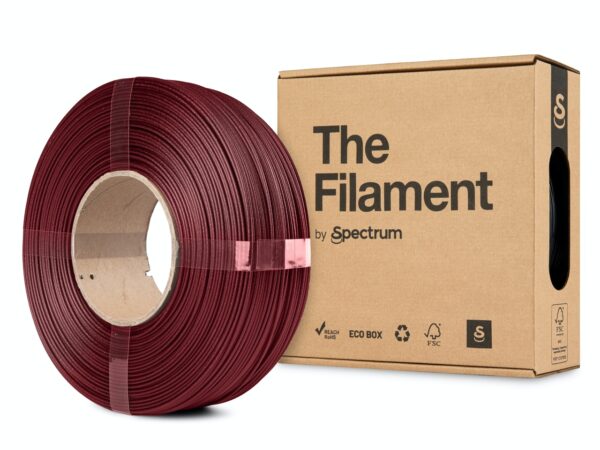 Czerwony filament Spectrum PLA CF ReFill z włóknem węglowym na kartonowym rdzeniu – wersja ekologiczna