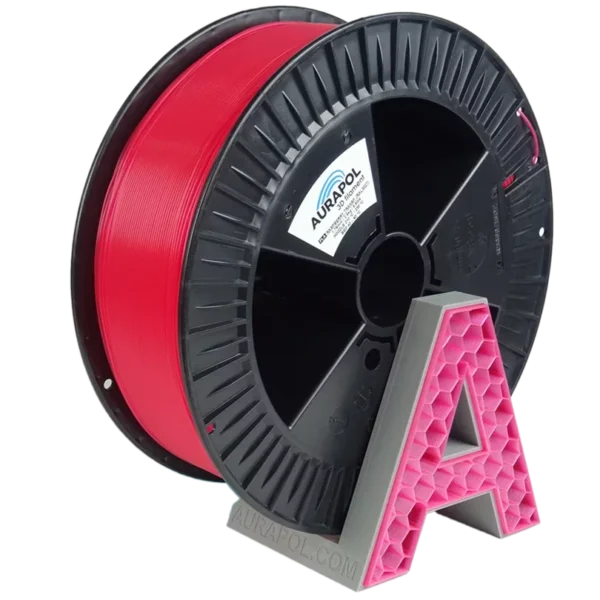 Aurapol PLA Raspberry Red – filament 3D w kolorze różowym RAL 3027, 2,5 kg