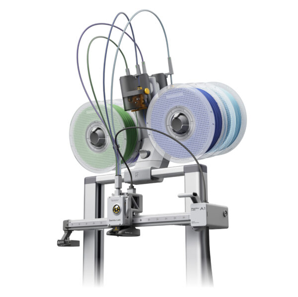 Drukarka 3D Bambu Lab A1 Combo z systemem wielomateriałowym AMS Lite mocowanie na drukarkę