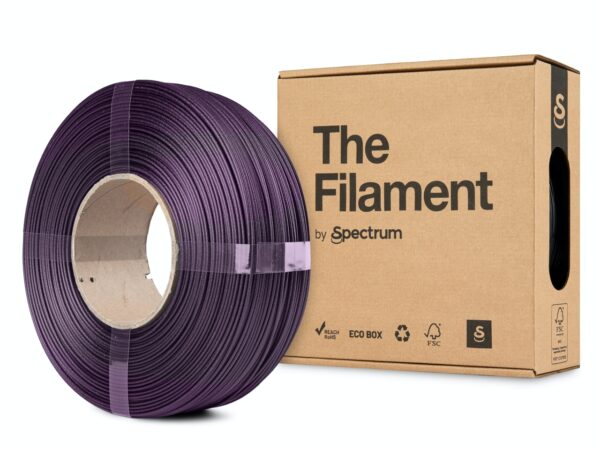 Fioletowy filament Spectrum PETG CF ReFill z włóknem węglowym na kartonowym rdzeniu