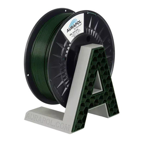 Aurapol PLA 1 kg – ciemno zielony biodegradowalny filament do druku 3D, idealny do AMS
