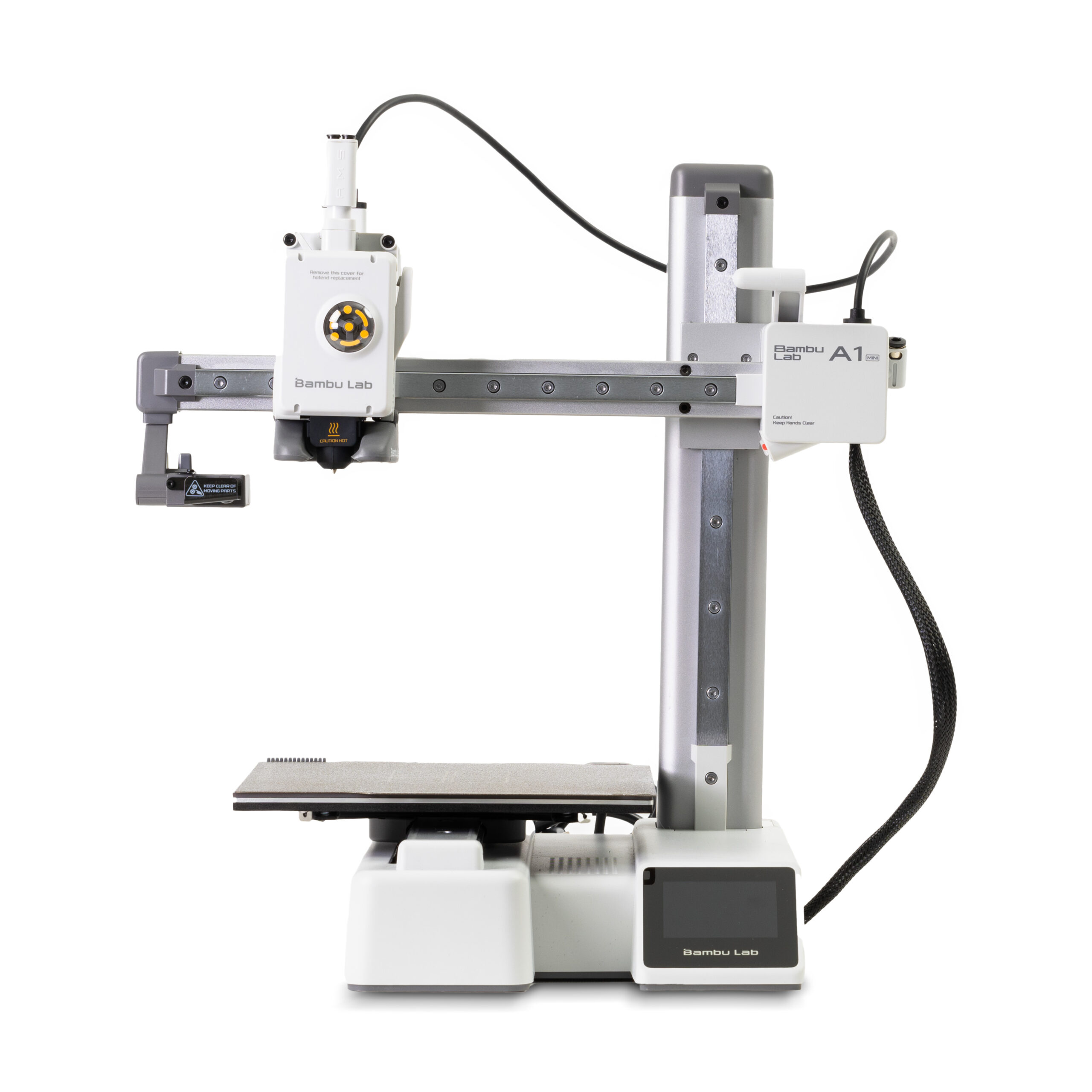 Kompaktowa drukarka 3D Bambu Lab A1 mini – prosta w obsłudze, z automatycznym poziomowaniem i dotykowym ekranem, idealna dla początkujących.