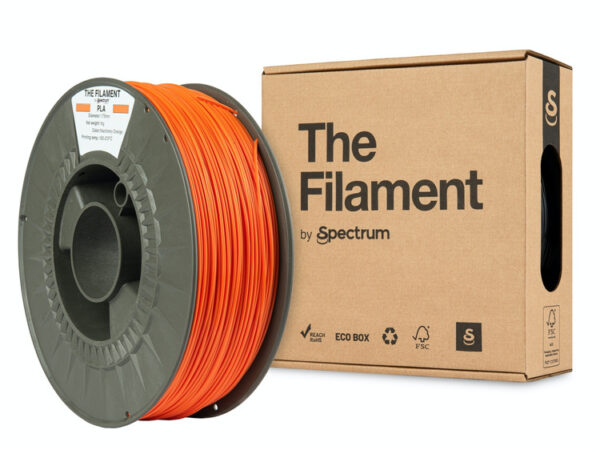 Filament THE FILAMENT PLA by Spectrum pomarańczowy, błyszcząca powierzchnia, szpula z recyklingu