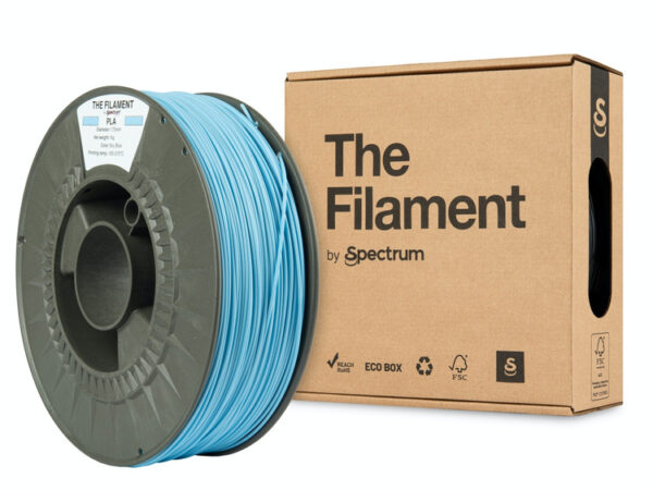 Filament THE FILAMENT PLA by Spectrum niebieski jasny na szpuli, błyszcząca powierzchnia