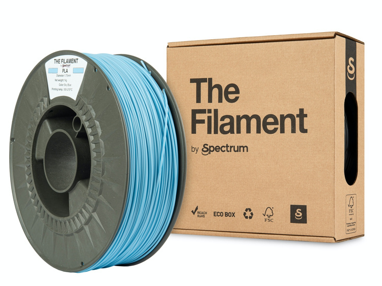 Filament THE FILAMENT PLA by Spectrum niebieski jasny na szpuli, błyszcząca powierzchnia