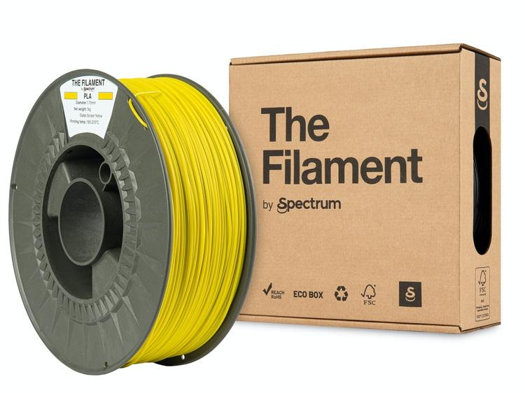 Filament THE FILAMENT PLA by Spectrum żółty, błyszcząca powierzchnia
