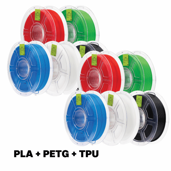 Zestaw filamentów PLA/PETG/TPU 1,75 mm – 50 kg | Do drukarek 3D i długopisów 3D